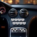 8 Pcs Silver Bling Heart Air Vent Clips, Crystal Car Fresheners, Diffuser With Rhinestone Decoration, Cute Interior Accessories for Women Girls, Decorations