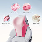 BABUR Car Headrest Pillow | Ergonomic Memory Foam Neck Shoulder Support Pillow with Adjustable Design & Enlarged Surface | Pain Relief for Driving Travel Sleeping | Pink1 Pack