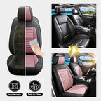 Car Seat Covers Full Set Fit for Toyota Camry 2001-2025,2026, Premium Faux Leather Car Seat Protector,Breathable Anti-Slip Full Wrapping Edge Seat Covers(Black&Pink,Full Set)