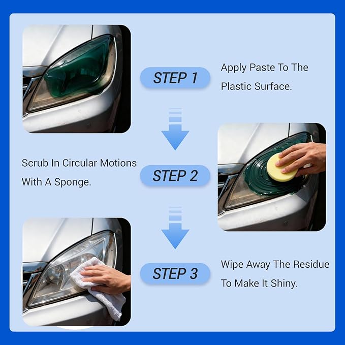Ultimate Car Scratch & Trim Restoration Kit - Erases Scratches, Revives Faded Black Plastic, Vinyl & Rubber to Restore a Like-Deep Shine, Plastic Refurbishment