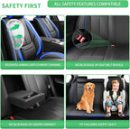 Fit CRV Car Seat Covers for Honda CR-V 2013-2024 2025 2026 -Upgraded Premium Waterproof & Breathable Leather,Airbag Compatible,All-Weather Seat Cushion Protector,Full Set,Black-Blue