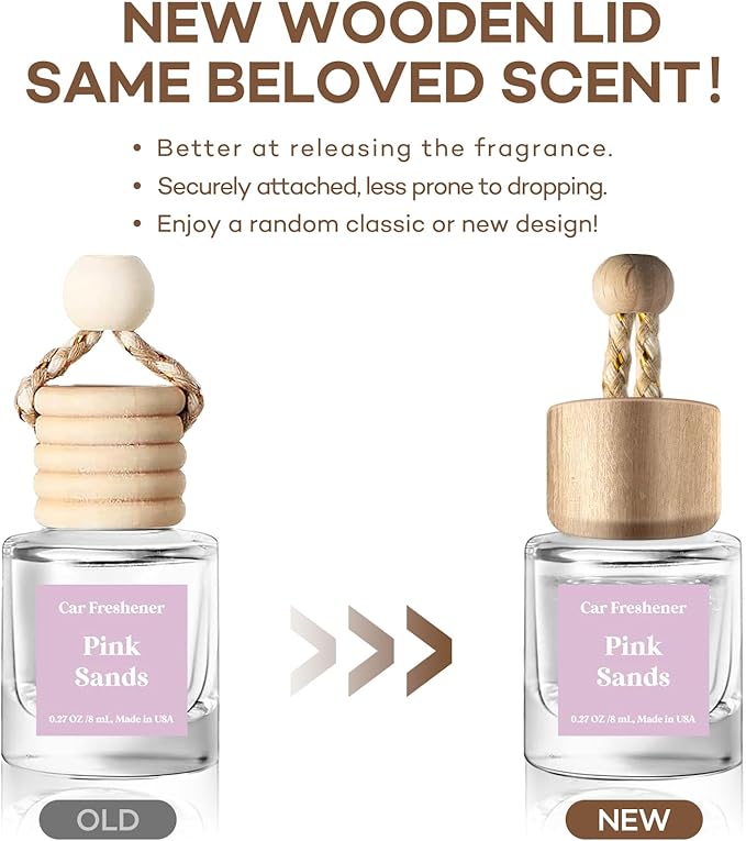 C Classy Car Air Freshener Hanging 2 Pack, Pink Sands Essential Oil Diffuser for Cars, Long-Lasting Fragrance, Cute Car Accessories, C ar Air Fresheners for Women & Men Gift, Made in USA