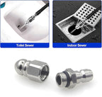 Pressure Washer Sewer Jetter Nozzle with Stainless Steel, Mini Compact Durable Sewer Jet Nozzle,Pressure Drain Jetter Hose Nozzle,1/4'' Quickly Connector, 5000 PSI (1 set)