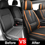Fit for 98% of Mercedes Benz Car Seat Covers, Premium Nappa Leather Seat Cover, Fully Wrapped Protect Modern Style Seat Cover (2-Seat Standard, Black & Orange)