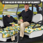 Biyejit Golf Cart Seat Covers with 4 Pockets Golf Cart Seat Towel Blanket Fits 2-Seat Golf Carts, Golf Cart Accessories