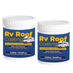0.52Gal/69.28Fl.oz Liquid Rubber Rv Roof Coating White Waterproof Sealant Camper Roof Repair Solar Reflective Wooden Brush Putty Knife Nitrile Gloves Paint Roller Drywall Repair Tape