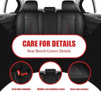 LINGVIDO Car Seat Covers Full Set (5 Seats) - Premium Perforated Nappa Leather, Waterproof Shield, Omni-Adapt Fit SUVs Sedans, Ultimate Family & Pet Protection