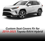 Fit RAV4 Car Seat Covers Set for Toyota RAV4 2019-2024 2025 Hybrid SE/XSE/LE/XLE/XLE Premium/Limited Automotive Cushion Protector Replacement, Waterproof Faux Leather(Black+Red)
