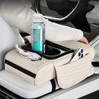 Car Armrest Cushion Cover Car Center Console Memory Foam Booster Pad with Storage Pocket and Tissue Hole for Sedan Vehicle (Cupholder - BlackRed, 13.39 * 7.68 * 2.95'' / 34 * 19.5 * 7.5cm)