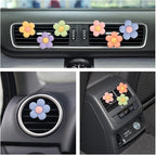 Cute Car Decor Interior Aesthetic Accessories for Women 6pcs Girly Flower Cars Air Freshener Vent Clips for Girls Pink/Purple/Blue/Green/Yellow Boho Scents Decorations Stuff Kawaii Christmas Gifts