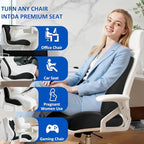 Lumbar Support Pillow for Office Chair,Seat Cushion with Back Support,Office Chair Cushion for Tailbone Pain,Sciatica and Hemorrhoid Relief (Black)