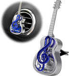 Car Air Freshener Vent Clip, Empty Guitar-Shaped Aromatherapy Diffuser Automobile Dashboard Ornament, Unscented Car Air Conditioner Clip Cute Rotating Decoration for Women Men (Blue)