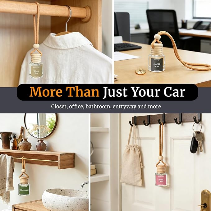 Hanging Car Air Freshener - Aromtopia Woody Scent Car Fragrance Diffusers - Car Odor Eliminator - Long Lasting Scent - Auto Accessories - Wilderness, Pack of 2