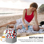 Accmor Breastmilk Cooler Bag, Baby Bottle Cooler Bags, Insulated Bottle Cooler Tote Bags On The Go, Fits 4 Large 8oz Bottles, for Nursing Mom Daycare Travel