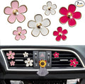 Daisy Air Vent Clips - 6 Pcs Cute Flower Car Diffusers + Mask Hook (Mixed Color)