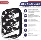 Autoamerics 2-Piece Windshield Sun Shade - B&W USA Flag Foldable Car Front Window Sunshade for Most Cars SUV Truck Heat Blocker Visor Protector Blocks Max UV Rays and Keeps Your Vehicle Cool - Medium
