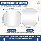 EcoNour Car Windshield Sun Shade Foldable, 2 Piece Car Sunshades Reflect UV Rays and Heat, Front Windshield Sunshade for Car Window and Interior Protection, Medium 31 x 28 Inches