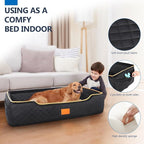 Large Dog Car Seat for Dods Under 100 Lbs, Memory Foam Dog Car Bed for Backseat & Trunk, Detachable and Washable Cover, Pet Travel Seat with Storage Pockets, 2 Safety Belts