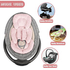 GFU Infant Car Seat Insert Head and Body Support, Reversible Newborn Insert for Carseat with Strap Pads, Soft Stroller Cushion Pillow Insert for Boys and Girls, Fits for Stroller, Swing, Pink
