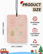 Red and Green Christmas Berry Car Air Freshener 4 Pcs, Retro Coquette Bow Xmas Tree Hanging Air Freshener for Cars Closet Drawer Books, Girly Christmas Car Accessories Mirror Decor for Women