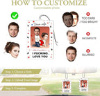 Personalized Valentine's Day Car Air Freshener with Pictures, I Love You, Drive Safe, Fun Couple Gift, Hanging 2Pack