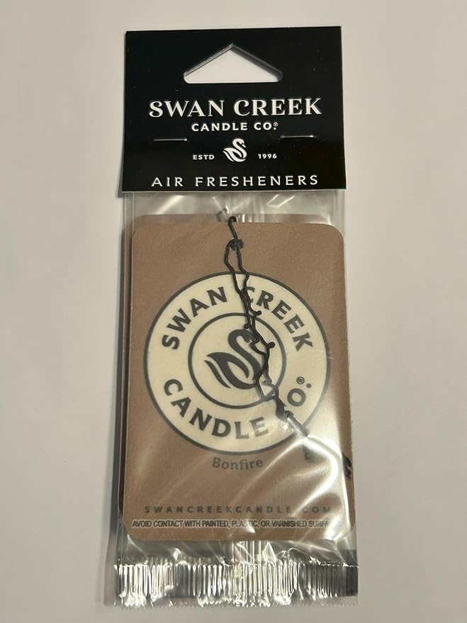 Swan Creek Candle Co. Bonfire Hanging Car Air Freshener 04115 Pack of 3, Brown