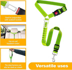 2-Pack Dog Car Seat Belt, 3-in-1 Headrest-Mounted Dog Seatbelt for Car, Adjustable Nylon Pet Safety Leash with Elastic Buffer & Reflective Stitching, Durable Car Harness for Dogs Fits Most Vehicles