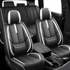 Fit for 98% of Mercedes Benz Car Seat Covers, Premium Nappa Leather Seat Cover, Fully Wrapped Protect Modern Style Seat Cover (5-Seat Standard, Black & White)