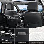 FLORICH Leather Car Seat Cover Full Set Automotive Seat Covers 5 Seats Front and Back Seat Cover Full Coverage Car Seat Protector Universal Fit for Most Car Truck SUV, Black&White