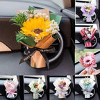 Small Bouquet Car Air Freshener Vent Clips, Mini Dried Flower Bouquet,Cute Vehicle Interior Decorations Universal for Truck SUV Dashboard,Interior Accessories (J, 1set)