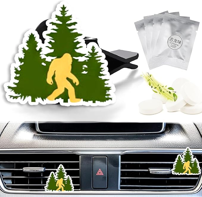 Cute Car Air Freshener Clips Bigfoot Car Vent Clips Sasquatch Cars Scents Cologne Air Conditioner Clip Auto Vent Interior Decoration Cars Accessories Bigfoots Gifts for Men Women,Friends