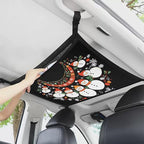 Generic Christmas Necklace Snowman Car Storage Mesh Organizer Ceiling Cargo Net Double-Layer Adjustable Zipper Truck SUVs Travel Road Trip Essentials Interior Organizer Christmas Decor Gifts