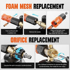 Foam Cannon for Pressure Washer, Foam Blaster with 1/4 Inch Quick Connector 1L Bottle Adjustable Snow Foam Lance and Thick Foam for Safe Washing Car/Motorcycles