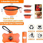 No Pull Dog Harness, Collar & Leash Set | Includes Dog Seat Belt, Collapsible Bowls & Poop Bag Dispenser. Ideal for Training, Walking, Hiking. Fits Small to Large Dogs(Orange-XL)