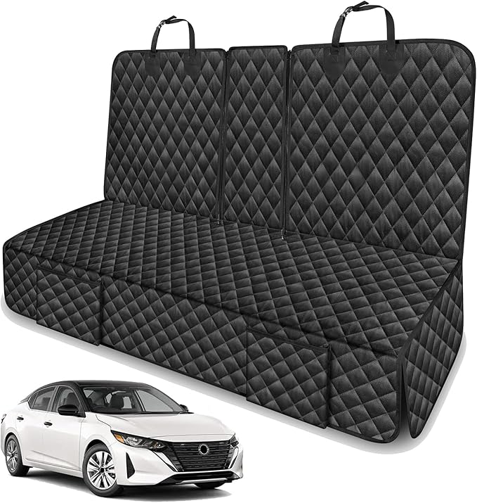 Dog Car Seat Cover for Back Seat Compatible with Nissan Altima Sentra Rogue Maxima Kicks Accessories 2000-2025 2026, Waterproof & Non-Slip Car Pet Bench Rear Seat Covers