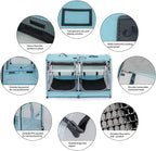 Mispace Portable 2 Pet Carriers for Cats Collapsible Cat Condo for Car Travel Pet Kennel Show Cages with Portable Carry Bag Hammocks Mats and Litter Box