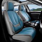 Coverado Seat Covers, Car Seat Covers Front Seats, Leather Seat Covers for Cars, Car Seat Protector Waterproof, Gray Car Seat Cushion, Front Carseat Cover Universal Fit for Most Cars Blue