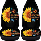 BIGCARJOB Sunflower Print Car Seat Cover Set for Front Seat Only,Sunshine Sunflower Auto Front Seat Protector Full Set Butterfly Car Interior Accessories,Universal Fit