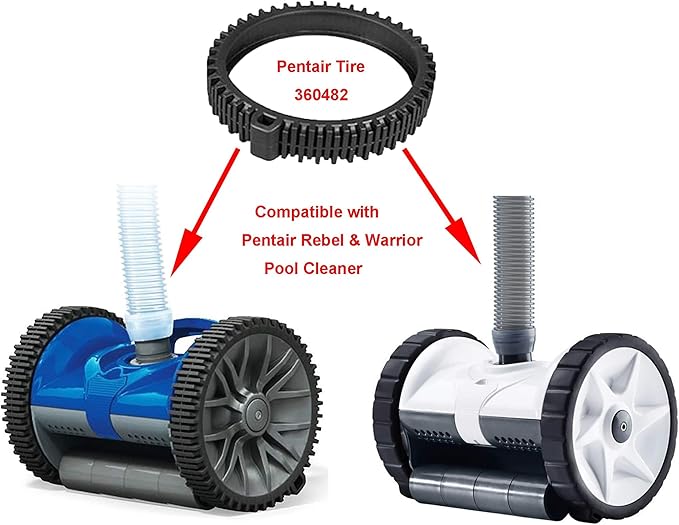 ATIE Pool Cleaner Tire Kit with Large Hump Replacement Compatible with Pentair Kreepy Krauly Rebel/Warrior Pool Cleaner V2 Tire Kit 360482 and Tire Kit 360287 (2 Pack)