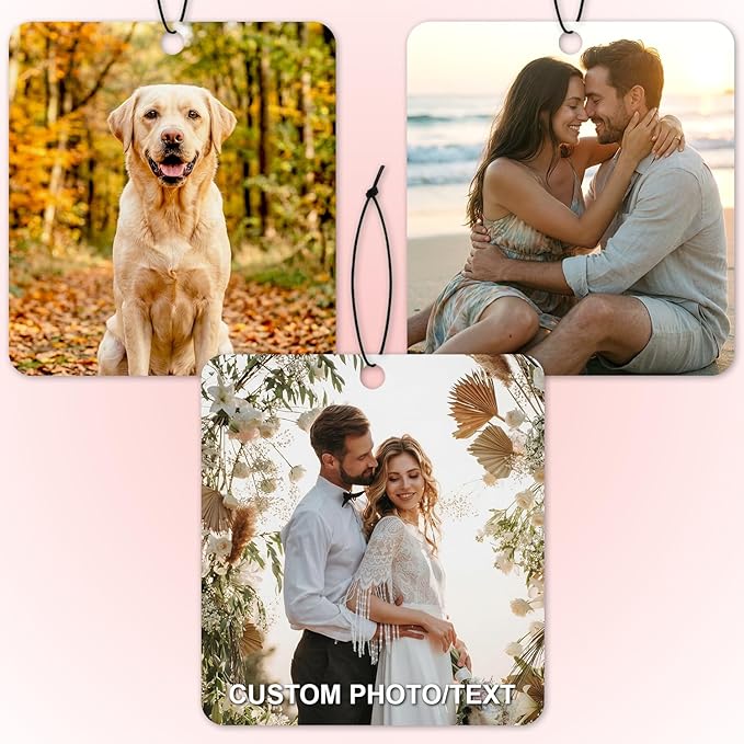 Custom Air Fresheners with Picture - Personalized Photo Air Freshener for Car,Home,Wardrobe,Bathroom,Customized Gifts for Man Boyfriend Husband Him Dad Woman(Square)