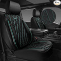 CAR PASS Thick Foam 3D Air Mesh Leather Car Seat Covers Front Seats Only, Breathable Premuim Leather Two Front Seat Cover, Airbag Compatible Universal Fit for 95% Sedan Van Truck SUV,Black and Mint