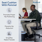 Gel Wedge Seat Cushion with Pommel, Bariatric 26" x 18" x 4" -2" - Better Posture and Hip Positioning - High Density Foam and Pressure Redistribution Gel and Back, Tailbone, and Coccyx Support