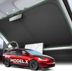 2025 Upgraded Zanch Car Front Windshield Sun Shade- Ultimate UV Protection & Heat Reduction|OEM Design|Innovative No-Light Leakage Technology|4-Layer Protection|Fit for Tesla Model X (2016-2025)
