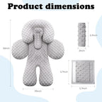 Pro Goleem Infant Car Seat Head Neck Body Support, Ultra-Soft Minky and Microfiber Newborn Car Seat Strap Pads, Perfect for CarSeat, Stroller, 2-in-1 Reversible, for Boys and Girls, Gray