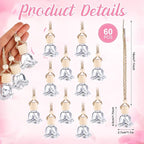 60 Pcs Hanging Car Air Freshener Car Diffuser Bottles Empty Glass Perfume Bottles Air Freshener Diffuser Bottle Pendant for Essential Oils Fragrance Aromatherapy Ornament Decor (Rose Style)