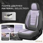 Coverado Car Seat Covers Front, Seat Covers for Cars, Waterproof 2-Pack Car Seat Cushions, Leather Carseat Seat Protectors, Universal Seat Covers Fit for Most Sedans SUV Pick-up Trucks(Gray&Purple)