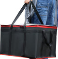 2 Pack XXXL Insulated Food Delivery Bag Black Red Cooler Bags Keep Food Warm Catering Therma for doordash Catering Cooler Bags Keep Food Warm Catering Therma Catering Shopper hot XXXL