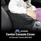 Autorder Center Console Cover for 2018-2024 Chevrolet Traverse Accessories Armrest Cushion Cover Nappa Leather Middle Console Covers Traverse Console Cushion Pad Anti-Scratch