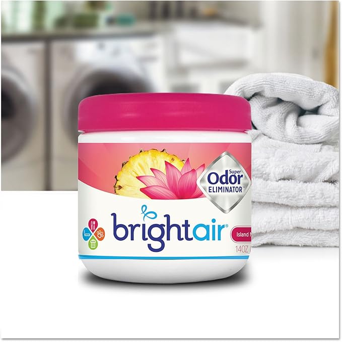 Bright Air Super Odor Eliminator, Island Nectar and Pineapple, Pink, 14 Oz Jar