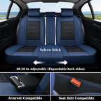 Coverado Car Seat Covers, Front Covers for Cars, Car Seat Cover Front Seats, Car Seat Protector Waterproof, Leather Car Seat Cushion, Universal Interior Covers Seat Protectors for Most Cars Blue